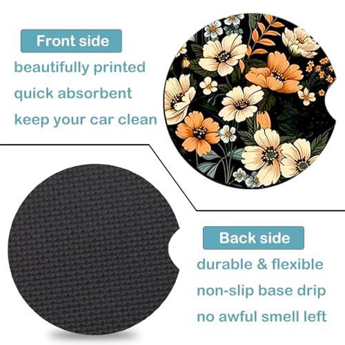 50% Off 2 Pack Flowers Car Coasters - Universal Anti-Slip Rubber Mats - Image 7