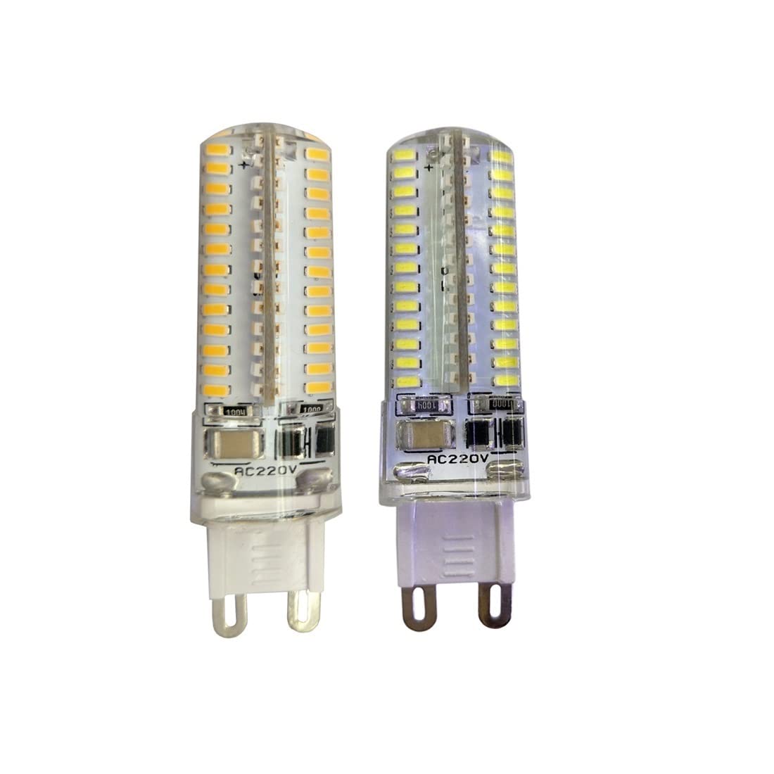 HHF Illuminazione domestica, Confezione da 50, lampadario a LED AC220V G9 9W SMD3014 104leds 360 gradi lampadina LED lampada di mais(Natural Light)