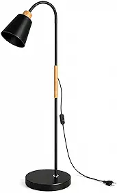 Luminária de Chão Articulada 1,60m – Abajur de Piso com Cúpula Direcionável para Sala, Quarto e Escritório – Preto Bivolt