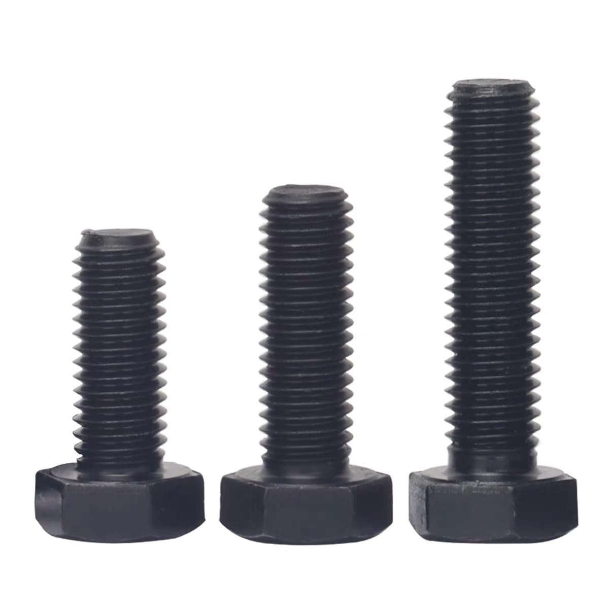 10 pezzi M7 passo 1.0 acciaio al carbonio grado 8.8 GB5783 bulloni testa esagonale e viti testa piatta esagonale zincate ossido nero fissaggi per riparazione macchine (Blackened full thread m7*1 * 100