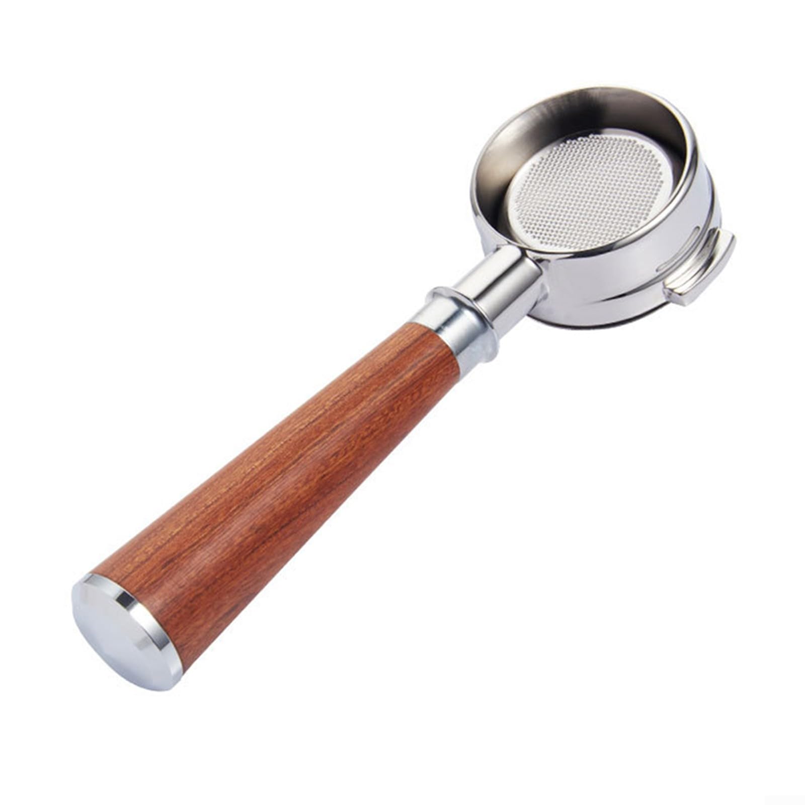 Elegante mango de portafiltro sin fondo de 58 mm, 2 orejas, mango de madera, extracción premium (palisandro rojo 1)