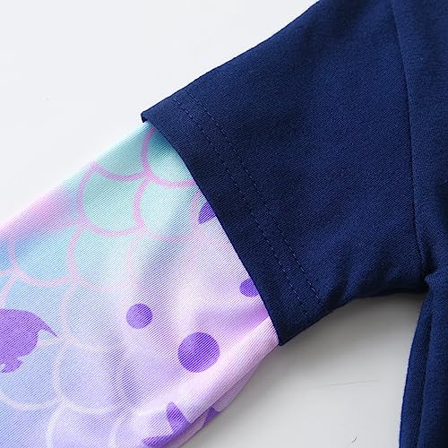 VIKITA Girls Shirts Winter Long Sleeve Rainbow Sleeve Tops for Daily Casual Wearing,3-12 Years3