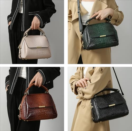 Image of Women's Crocodile Style Handbags: Fashionable Large Capacity Tote Bags with Adjustable Shoulder Strap