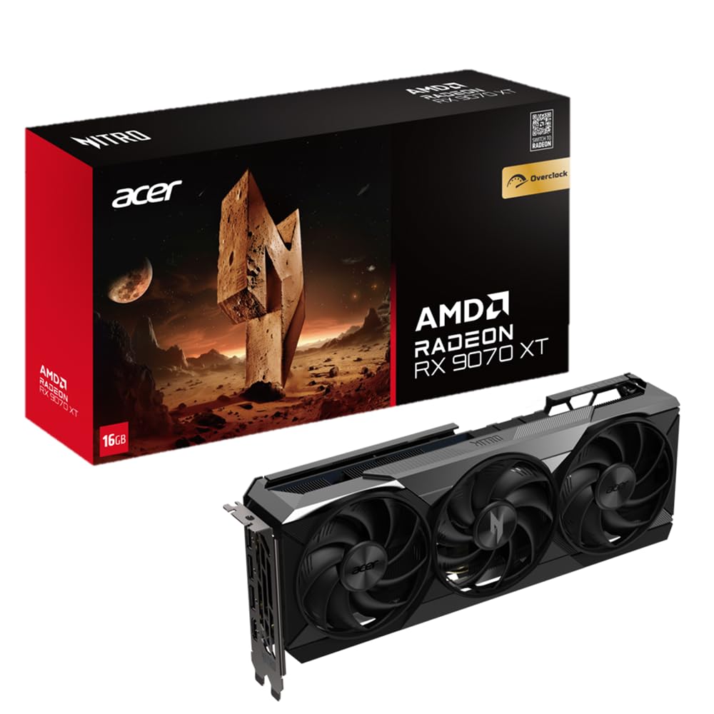 Acer Nitro AMD Radeon RX 9070 XT Overclocking Graphics Card with