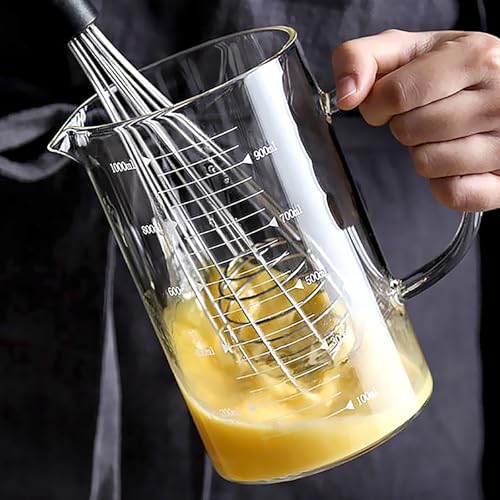 Szklana zlewka, zlewka laboratoryjna z uchwytem, odporna na pleśń, odporna na wilgoć, miarka do płynów laboratoryjnych, 1000 ml