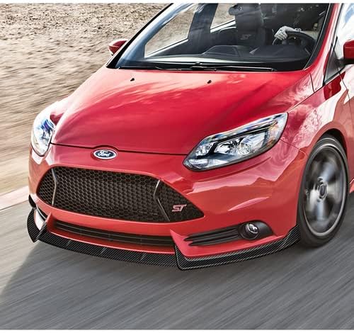 3 Pieces Front Bumper Lip Spoiler Splitter Side Body Kit Trim Protection Compatible with 2012-2014 Ford Focus ST Hatchback, 2013 (Painted Carbon Style)