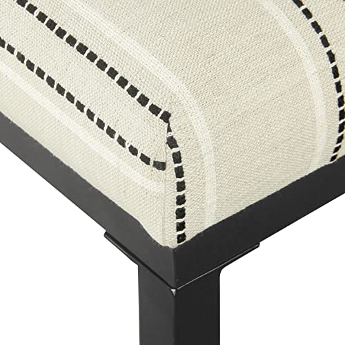 Image of HomePop Metal Frame Counter Stool, 24-Inch, Black & White Stripe