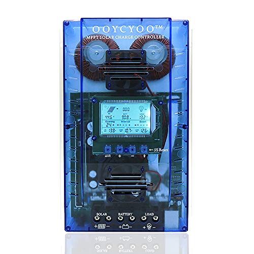 OOYCYOO MPPT Charge Controller 60Amp, 12V 24V Automatic 65A Solar Panel Charge Regulator, Maximum 100V Input, with LCD Display, for Lead-Acid sealant-AGM- LiFePO4 (K60AL)