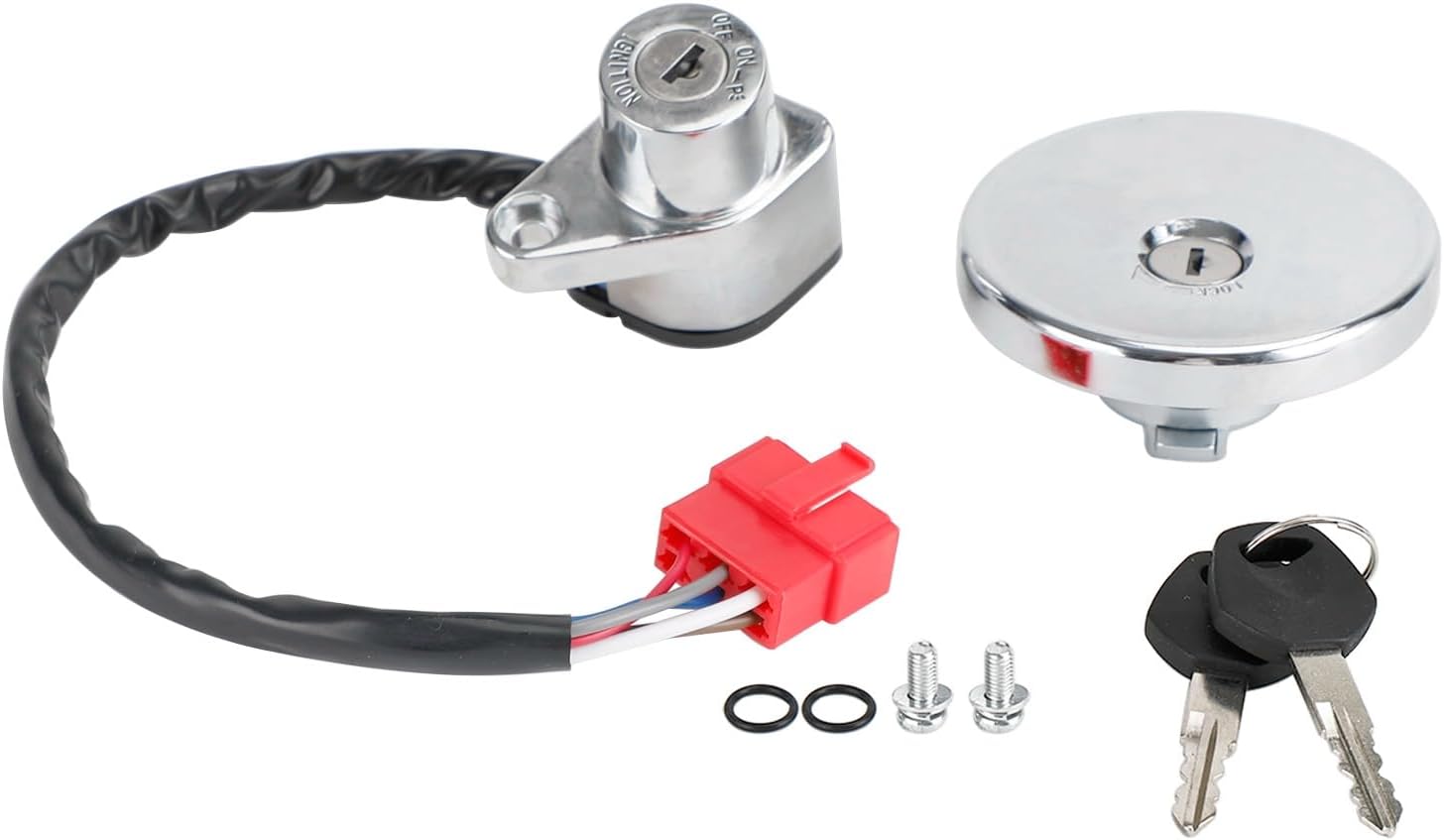 Artudatech Ignition Switch & Fuel Tank Cap Fit for Kawasaki VULCAN 500 LTD 800 CLASSIC 1996-2001 for Kawasaki VN400 Vulcan Classic 1996-2003 27005-1188 27005-1204 27005-1188 27005-1204