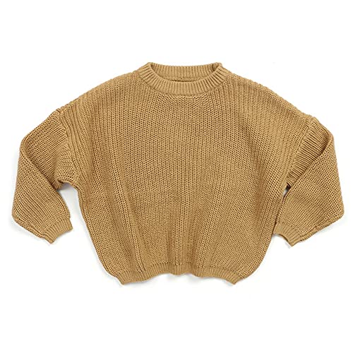 chengchuang Newborn Baby Girls Boys Sweatshirt Blouse Pullover Knit Sweater Warm Crewneck Long Sleeve Tops for Infant Toddler (Brown, Age 18-24 Months)