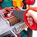 Amazon Basics Kids Workbench Construction Toy Tool Set Playset with 80 Pieces Including Tools, Accessories, Play Helmet & Play Safety Goggles, for Kids Ages 3 and Up, Multicolor, Medium