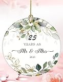 Kokaaee 25th Year Anniversary Ornament Wedding Marriage 25 Years as Mr. and Mrs. Anniversary Valenti
