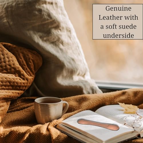 Image of Genuine Leather 8.5 inch Weighted Bookmark for Hands-Free Reading, Book Holder for Cookbooks, Study, and More