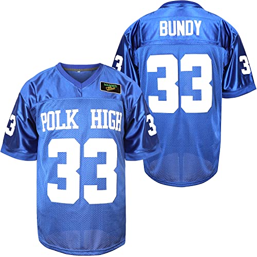 33 AL BUNDY FOOTBALL JERSEY BLUE SHIRT 90S HIP HOP CLOTHING S3XL