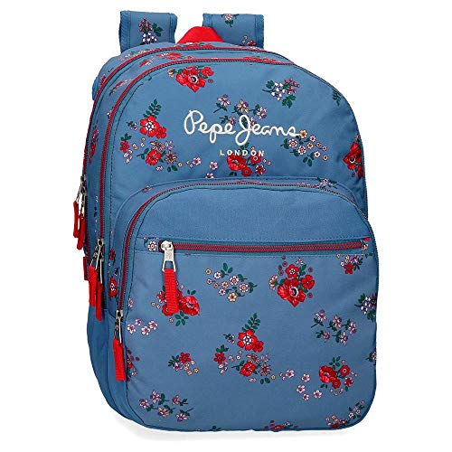 Pepe Jeans Pam Mochila Doble Compartimento Adaptable  Multicolor  44 cm
