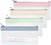Pencil Case Multifunctional Pencil Case with Zip Pencil Case Large Capacity Pencil Case Cosmetic Bag for Pens Pencils Office School Supplies Pink white blue light green Clear
