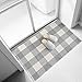 Ukeler Grey Buffalo Plaid Rugs 2'' x 3', Durable and Washable Gray and White Rug for Porch/Entry Way/Front Door/Sink