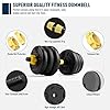 zybeauty-Adjustable-Dumbbells-44Lbs20kg-Weight-Set-Dumbbells-to-Barbells-with-Connecting-Rod-Non-Slip-Handles-Home-Gym-Equipment-for-Men-and-Women-Workout-Exercise-Training zybeauty Adjustable Dumbbells Weight Set 44LBS(20KG),Weights Dumbbells Set with Connecting Rod can be Used as Barbells,Free Weights 2-in-1 Set,Home Fitness Gym Workout Equipment for Men and Women