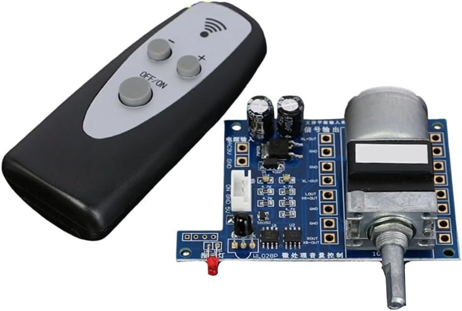 Volume Control Board for Amplifiers, Remote Controlled with Integrated Relay Switch for Audio Attenuation and Muting Applications(50K)
