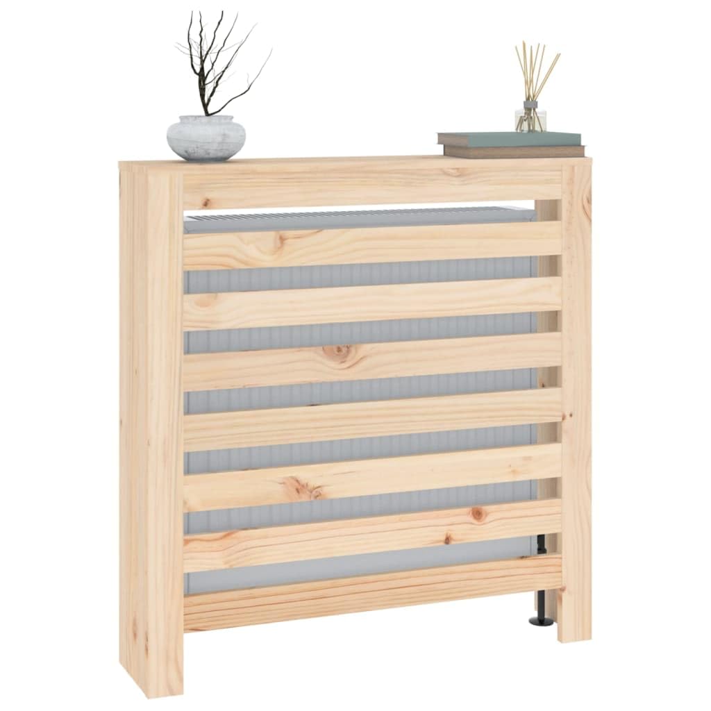 Heizkörperverkleidung aus massivem Kiefernholz 79,5 x 19 x 84 cm mit Lamellen, Ablage für Wohnzimmer, als Heizkörper Zubehör für Heizungsbereich