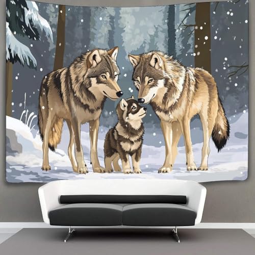 Tapisserie Loup 3D kaiyun : Rénovez votre Décoration Murale sans Peinture