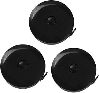 VILLCASE 3Pcs Fita Retrátil Preta Fita Preta Retrátil Fita De Pano Fita De Corpo De Precisão Fita Métrica Mini Fita Métrica Fita Adesiva Preta Fita Retrátil De Plástico Régua De Fita
