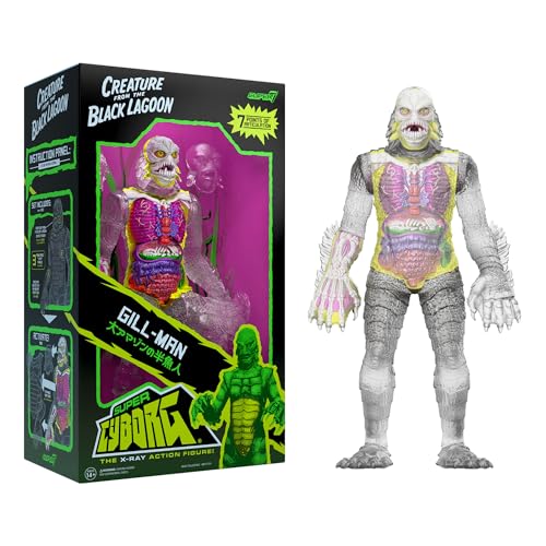 Image of Super7 Super Cyborg Universal Monsters Creature from The Black Lagoon (Clear) - 11 inch Universal Monster Movies Action Figure Classic Movie Collectibles