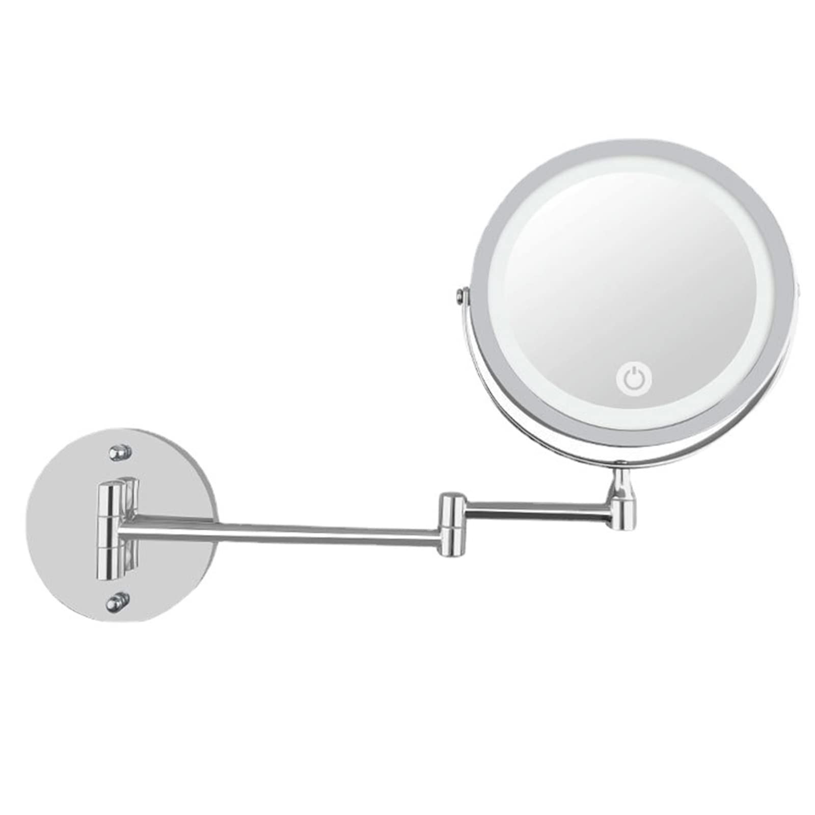 Espejo Maquillaje con Luz, Espejo Aumento con Luz Espejo Cosmetico Brillo Regulable Espejo Baño Extensible Espejo de Afeitar Espejo Ducha con Pantalla Táctil, Carga por USB