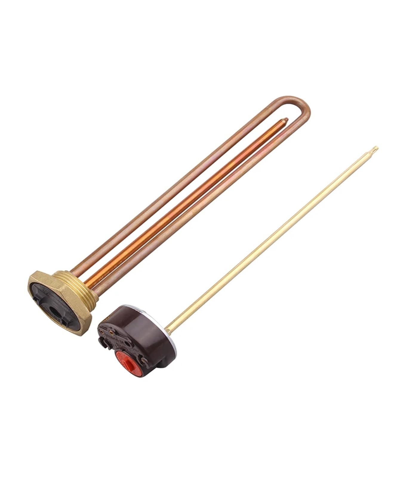 Element grzewczy do zanurzania 220 V Elektryczny podgrzewacz wody z regulacją temperatury DN32 Gwintowany podgrzewacz rur rezystor miedziany (typ U 220 V 1200 W)