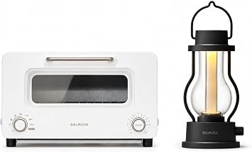 BALMUDA Combo Pack The Toaster Pro Off-white & The Lantern Black | Steam Oven Toaster & Rechargeable LED Lantern