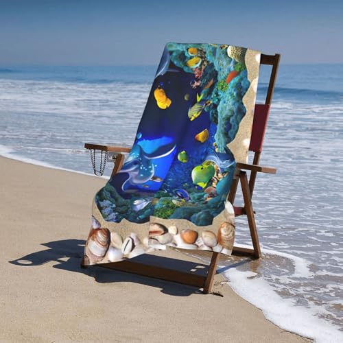 Serviette dauphin imprimée 3D idéale pour plage et douche - 6