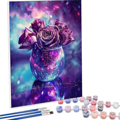 �������G �� �����L�b�g�ɂ��G�� �K�N Paint by Numbers DIY�y�C���g ��l�� ���S�� �q���p �ȒP�ɓh��� �A�N�������ʊG�̋� ��| ��� ��H�| �L�b�g 3�̃y�C���g�u���V��1�̃Z�b�g�̃A�N�����痿���g�p �z�[�� �I�t�B�X���� 