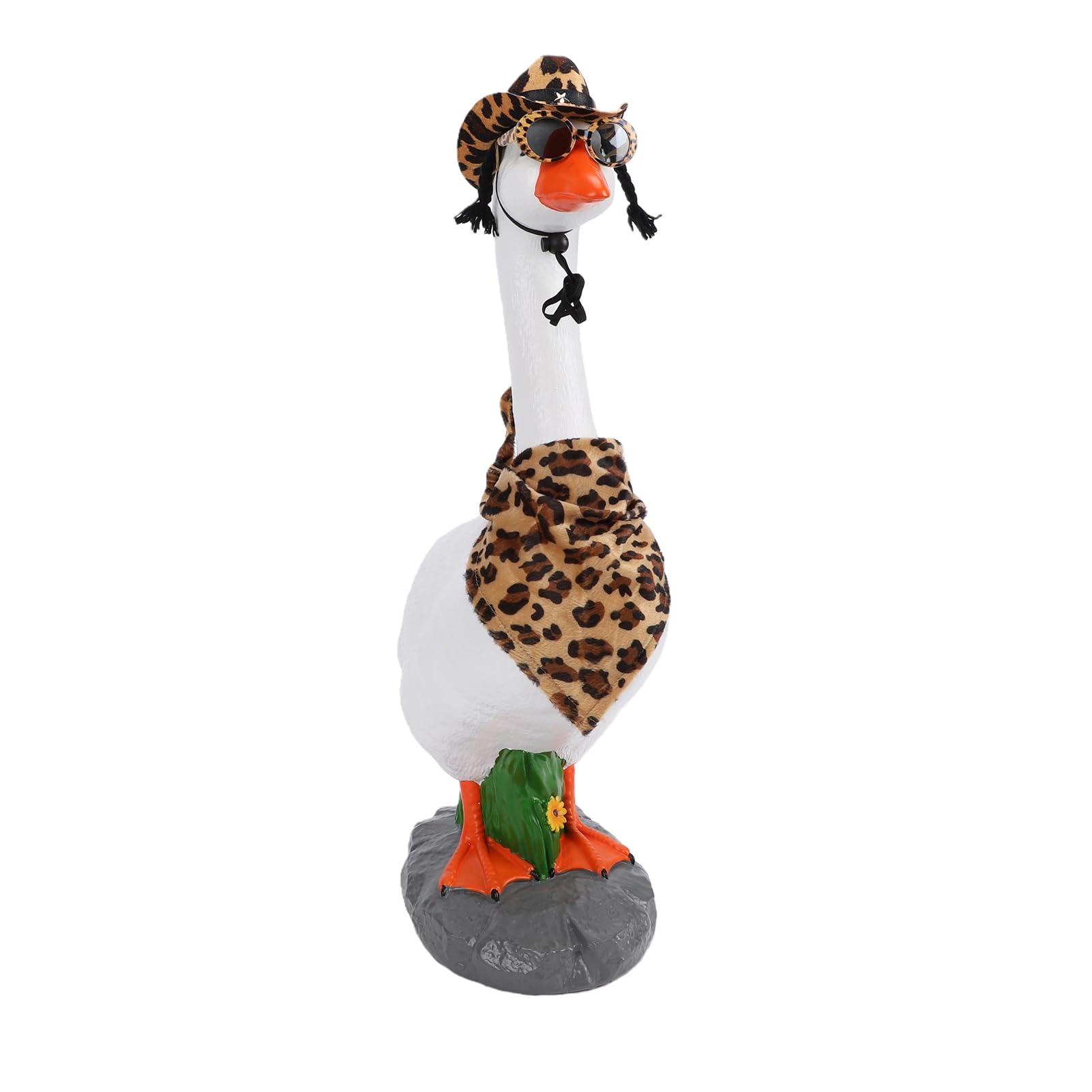 Große, Verstellbare Gans-Skulptur auf der Veranda, 59,9 cm, Realistische Harzstatue für die Gartendekoration Im Freien mit Kostümzubehör