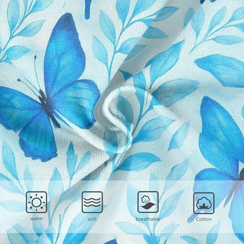 Joisal Aesthetic Toddler Underwear Floral 2t Cotton Little Girl Panties Blue Butterflies Leaves Underpants Briefs3