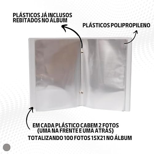 Álbum Fotográfico 15x21 100 Fotos BATISMO BRANCO Bebê Infantil Batizado