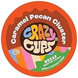 Crazy Cups Flavored Decaf Coffee, for the Keurig K Cups 2.0 Brewers, Caramel Pecan Cluster, 22 Count