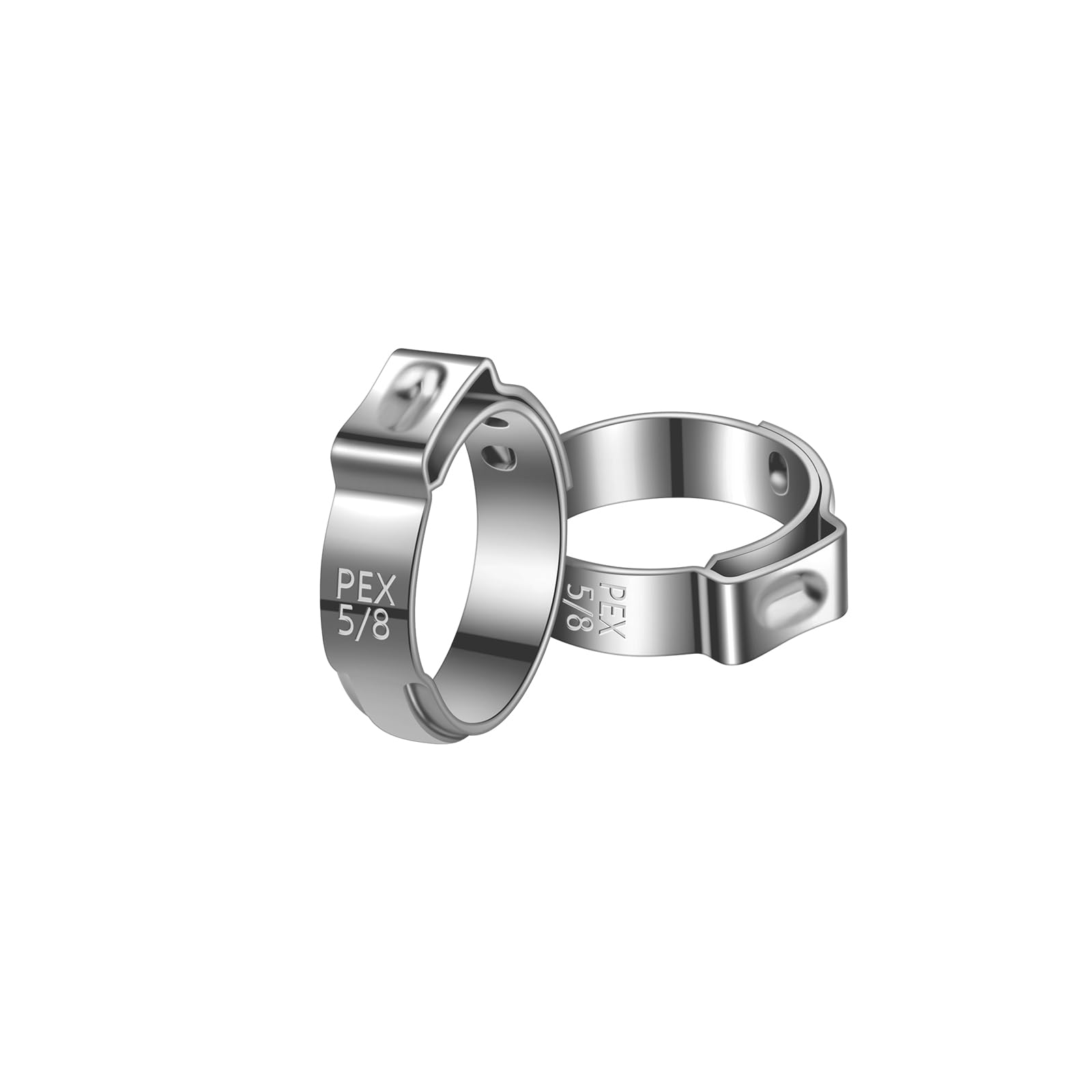 100 PCS 5/8 Inch PEX Cinch Clamp Rings, 304 Stainless Steel Single Ear Hose Clamps for Plumbing and Pipe Fitting Connections, PEX tubing Pipe Fitting by RTHIEAI