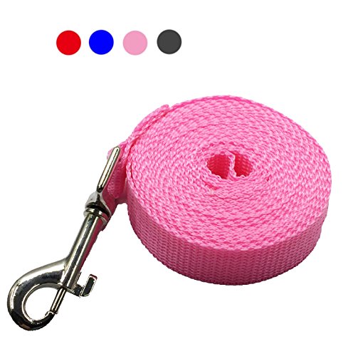 FUNPET Laisse pour Chien en Nylon 10-Feet Long 2 cm de Large pour l'entraînement et Marche, 10-Feet, Rose