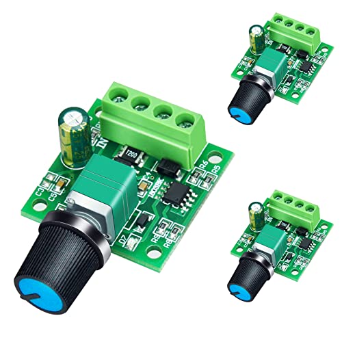 ALEDECO 3 Pack PWM Low Voltage Dc 1.8V 3V 5V 6V 12V 2A Motor Speed Controller