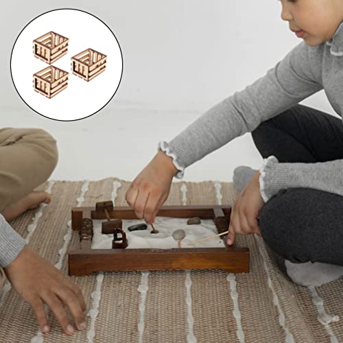 Kisangel 3Pcs Dollhouse Crate Wooden Miniature Milk Crate Fruit Basket Dollhouse Miniature Decoration Micro Landscape Ornament For Fairy Garden Decor #TOP6