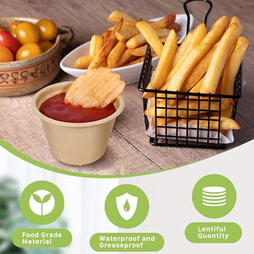 Gobelets à condiments en bagasse étanches 118 ml pour éviter les fuites de sauces