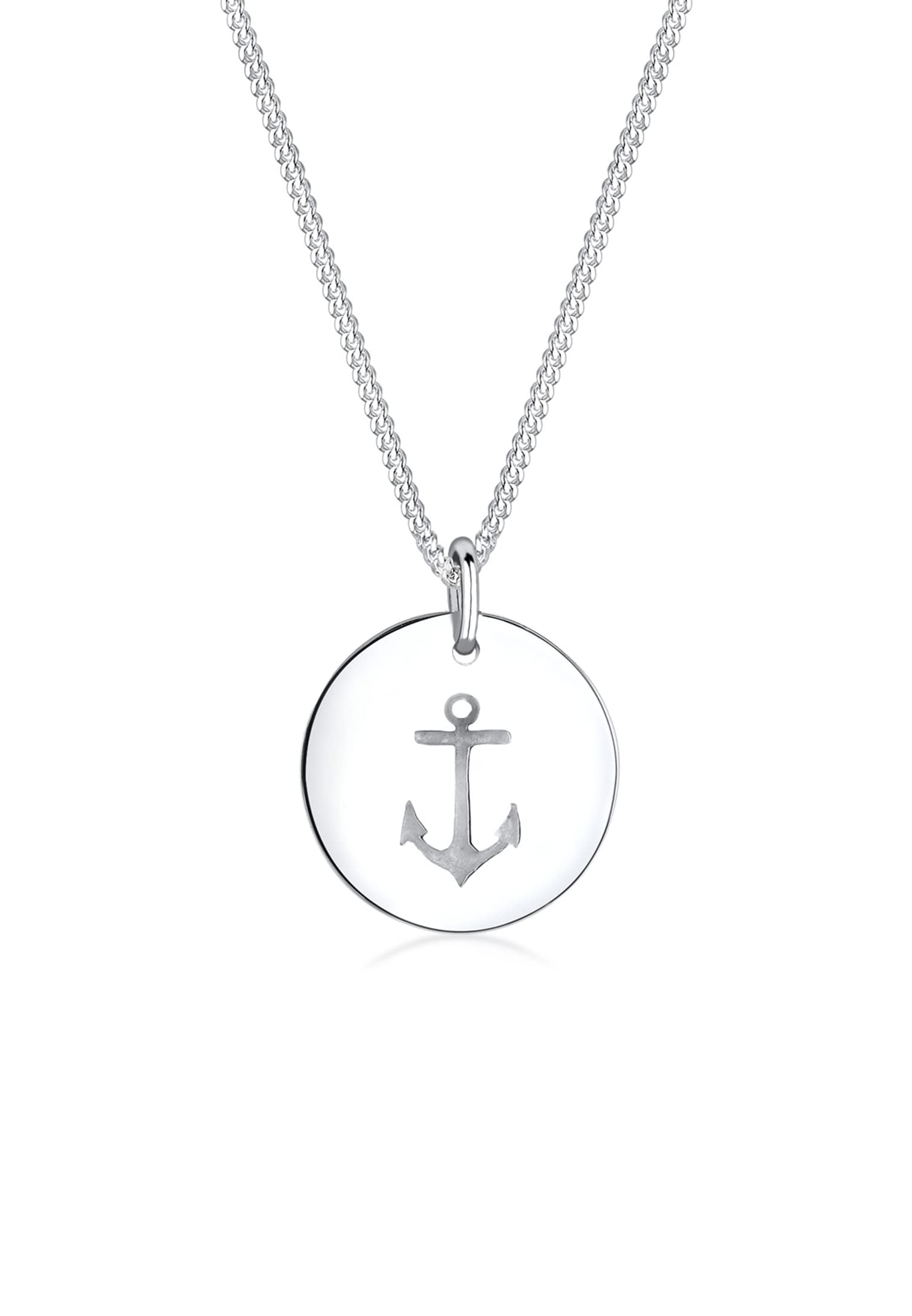 Elli Women Genuine Jewellery Necklaces Pendant Neckwear Anchor 925 Sterling Silver Length 45 cm