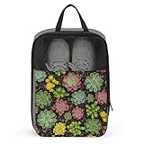 Men's Fashion Shoe Organizer for Travel, Succulent Plants, Durable and Wear-Resistant with Large Capacity Shoe Pouch