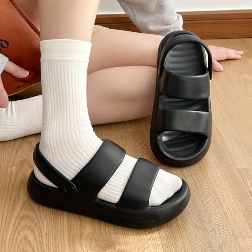 utune Men’s and Women’s EVA Adjustable Strap Sandals – Non-Slip Cloud Slides with Back Heel Strap, Waterproof Thick Sole Comfort Sandals for Indoor & Outdoor4