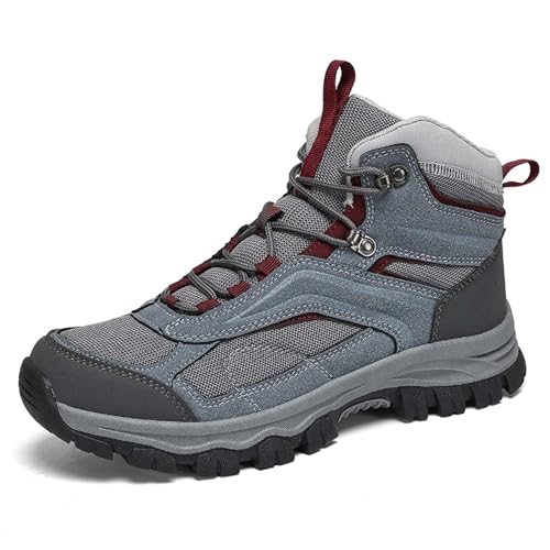 Botas de senderismo para hombre calzado versátil para trekking acampada y aventura al libre diseño cómodo para recorrer y escalar montañas en cualquier temporada (Grey, 40) #160