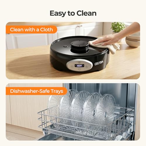 Image of OSTBA Food Dehydrator, 5 BPA-Free 12.2 inch Trays, Adjustable Temp 95-160℉, 48H Timer, 420W Food Dryer for Fruits, Veggies, Jerky, Herbs, Home Use, BPA-Free