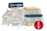 microtivity IL412 5mm Clear Red LED w/ Resistors (Pack of 100)