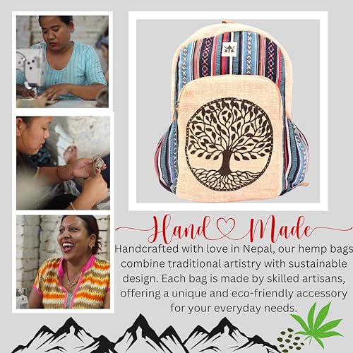 Yak & Yeti Handcrafted Hemp Backpack From Nepal – Eco-Friendly thumb #1