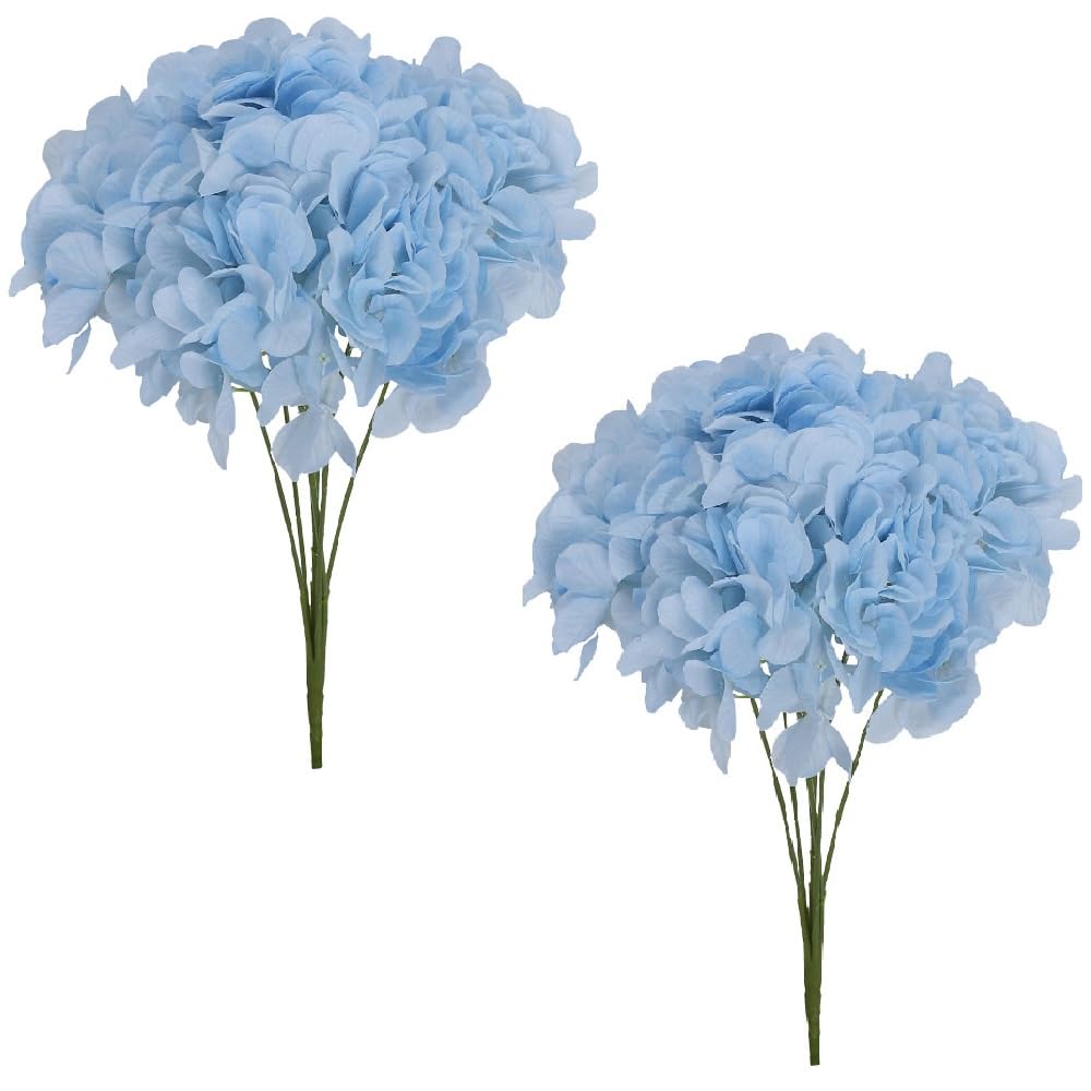 YATAI Pack of 2 Artificial Flowers Bunch, Silk Hydrangea Flowers, Lifelike & Long-Lasting Fake Flowers, Realistic Hydrangeas Floral Arrangement for Home Office Decor, Weddings & Events, Allergy-Free