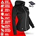 ActionHeat 5V Women’s Slim Fit Hoodie – Battery Heated Zippered Jacket with Zippered Pockets – Long Battery Backup Black L